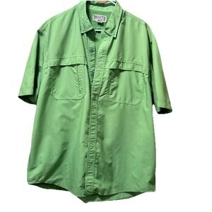 Duluth Trading Shirt Mens XL Green Short Sleeve Vented Fishing Outdoor Hiking